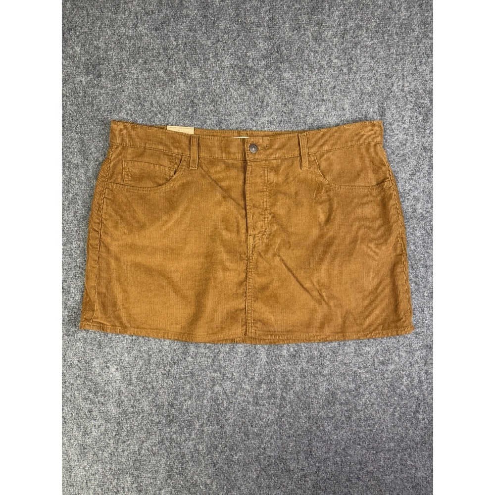 Women's Levi's Icon Skirt Brown Corduroy New With Tags Size 34 Mid-Rise